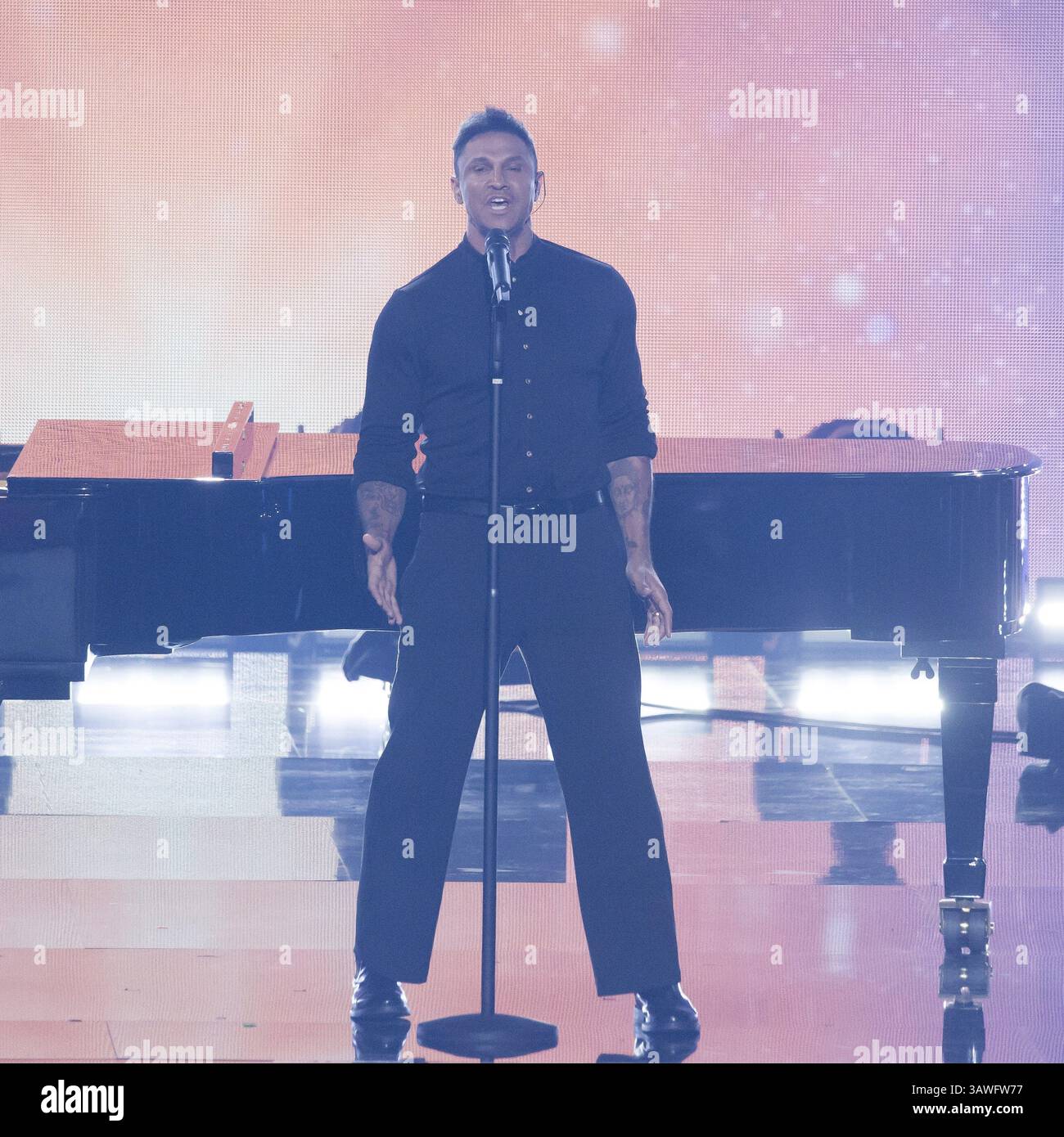 Daniel Aminati al Beatrice Egli Show presso lo Studio Berlin Adlershof il 08.04.2025. La trasmissione si svolgerà il sabato di Pasqua, 19 aprile 2025, 20 Foto Stock