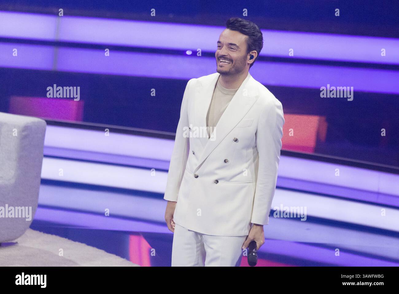 Giovanni Zarella al Beatrice Egli Show presso lo Studio Berlin Adlershof il 08.04.2025. La trasmissione si svolgerà il sabato di Pasqua, 19 aprile 2025, Foto Stock