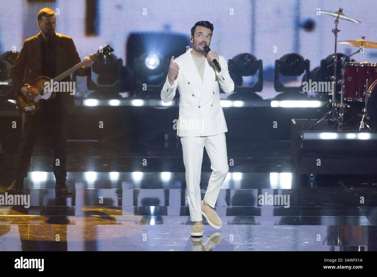 Giovanni Zarella al Beatrice Egli Show presso lo Studio Berlin Adlershof il 08.04.2025. La trasmissione si svolgerà il sabato di Pasqua, 19 aprile 2025, Foto Stock