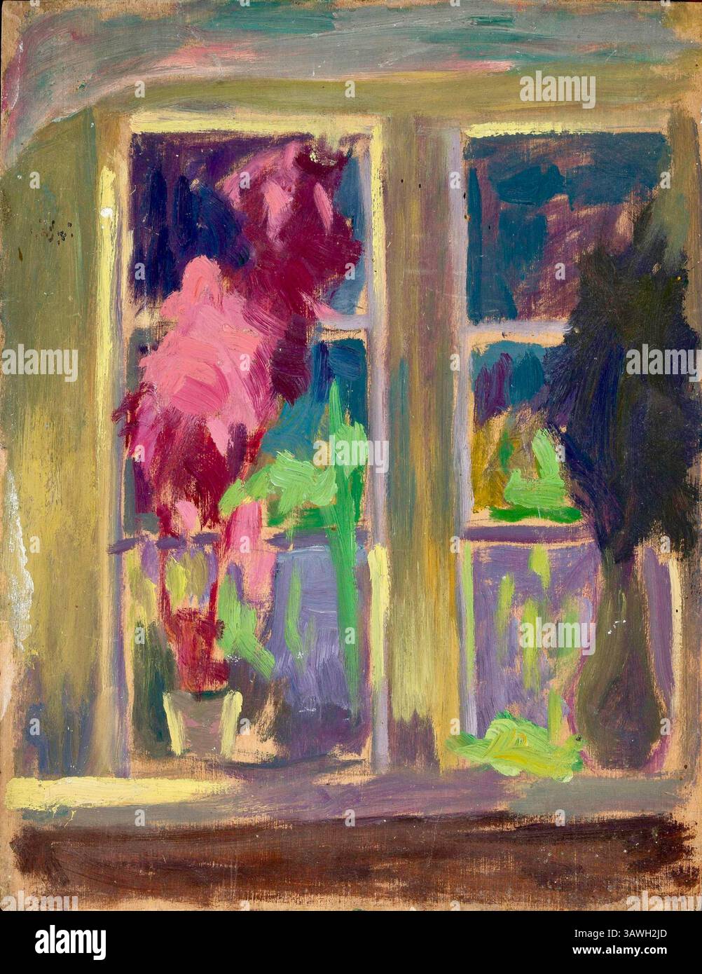 Jan Rembowski - finestra con vasi di fiori Foto Stock