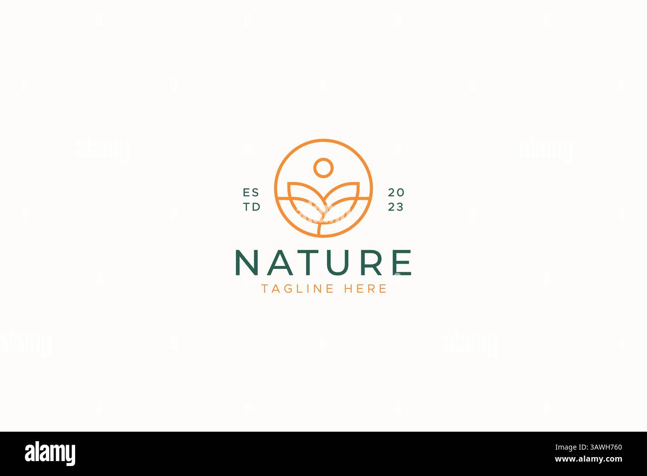Logo Nature Beauty segno floreale femminile marchio identità concetto minimalista Illustrazione Vettoriale