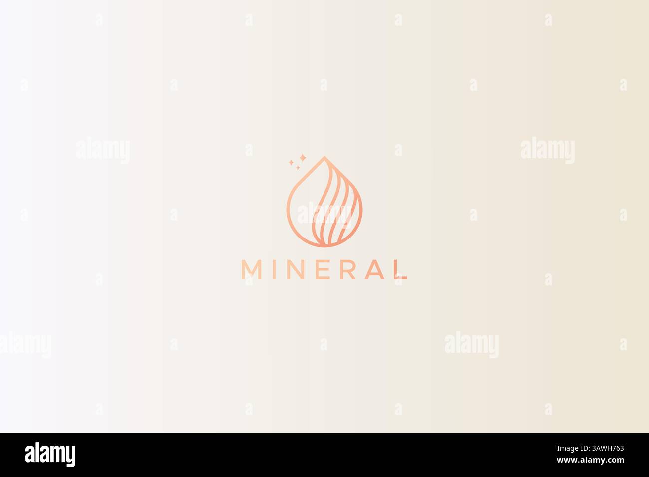 Mineral Beauty Logo Water Drop Concept prodotto femminile di affari cura della pelle cosmetica pura e salute Illustrazione Vettoriale
