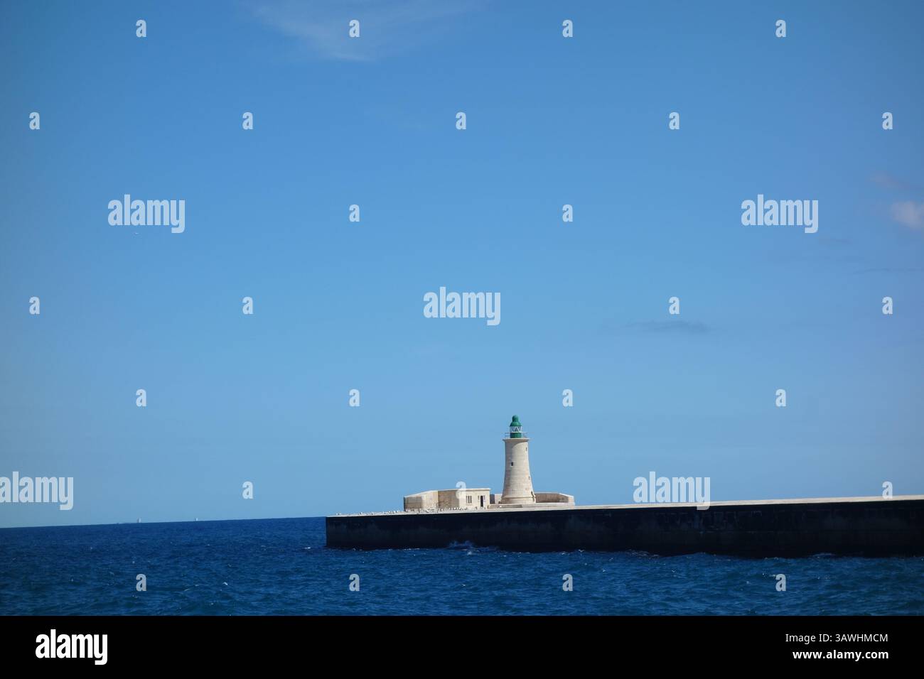 Faro di Sant'Elmo, Valletta, Malta Foto Stock