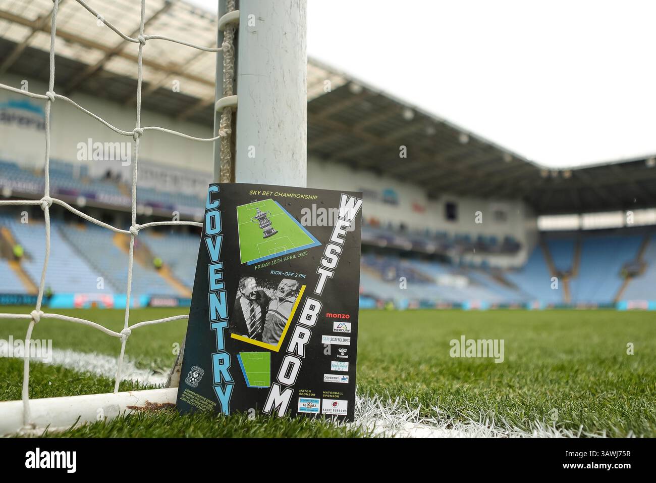 Una visione generale del programma Matchday prima del match per l'EFL Championship tra Coventry City e West Bromwich Albion Foto Stock