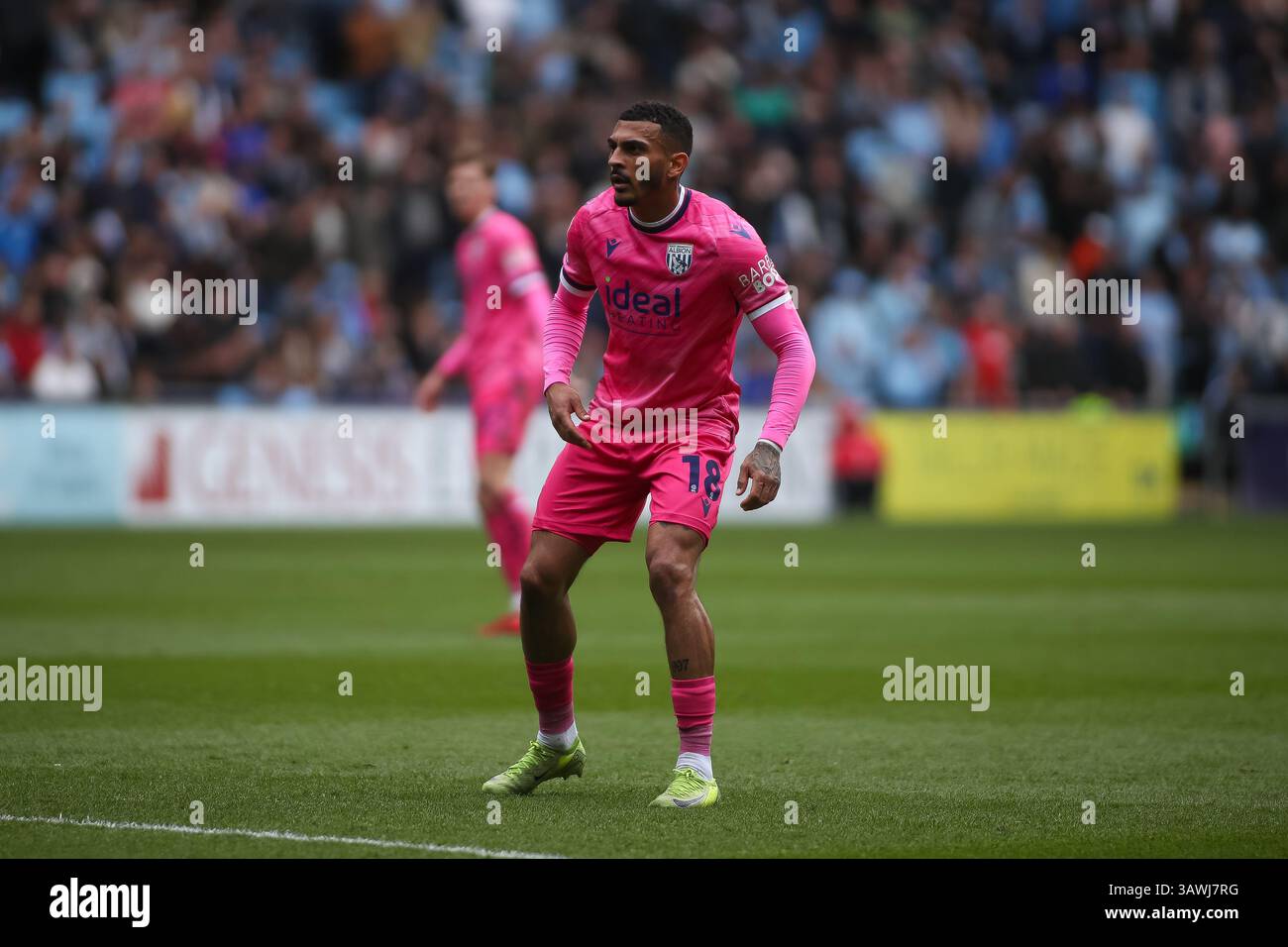 Karlan Grant del West Bromwich Albion durante l'EFL Championship match tra Coventry City e West Bromwich Albion Foto Stock