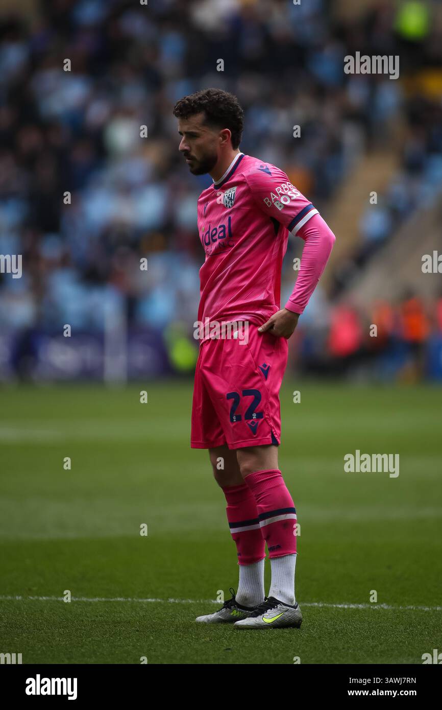 Mikey Johnston del West Bromwich Albion durante l'EFL Championship match tra Coventry City e West Bromwich Albion Foto Stock