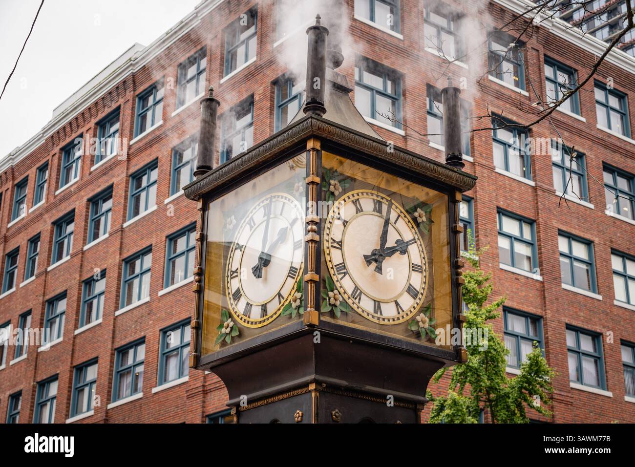 Orologio iconico nel quartiere Gastown di Vancouver, British Columbia, Canada. Foto Stock