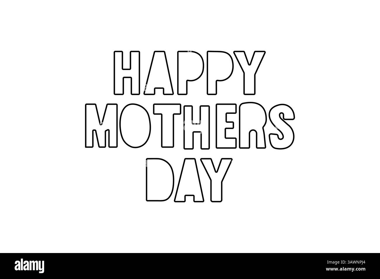 Buona festa della mamma una linea disegnando un'illustrazione vettoriale minimalista continua a una linea Illustrazione Vettoriale