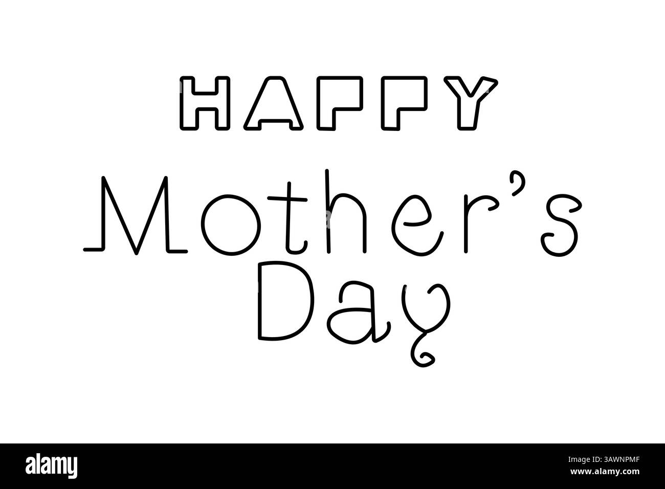 Buona festa della mamma una linea disegnando un'illustrazione vettoriale minimalista continua a una linea Illustrazione Vettoriale