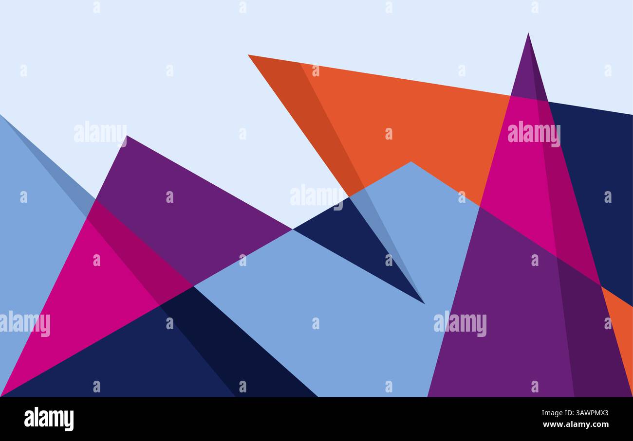 Mountain Abstract Wall Art Landscape Geometric Simple Design Illustrazione Vettoriale
