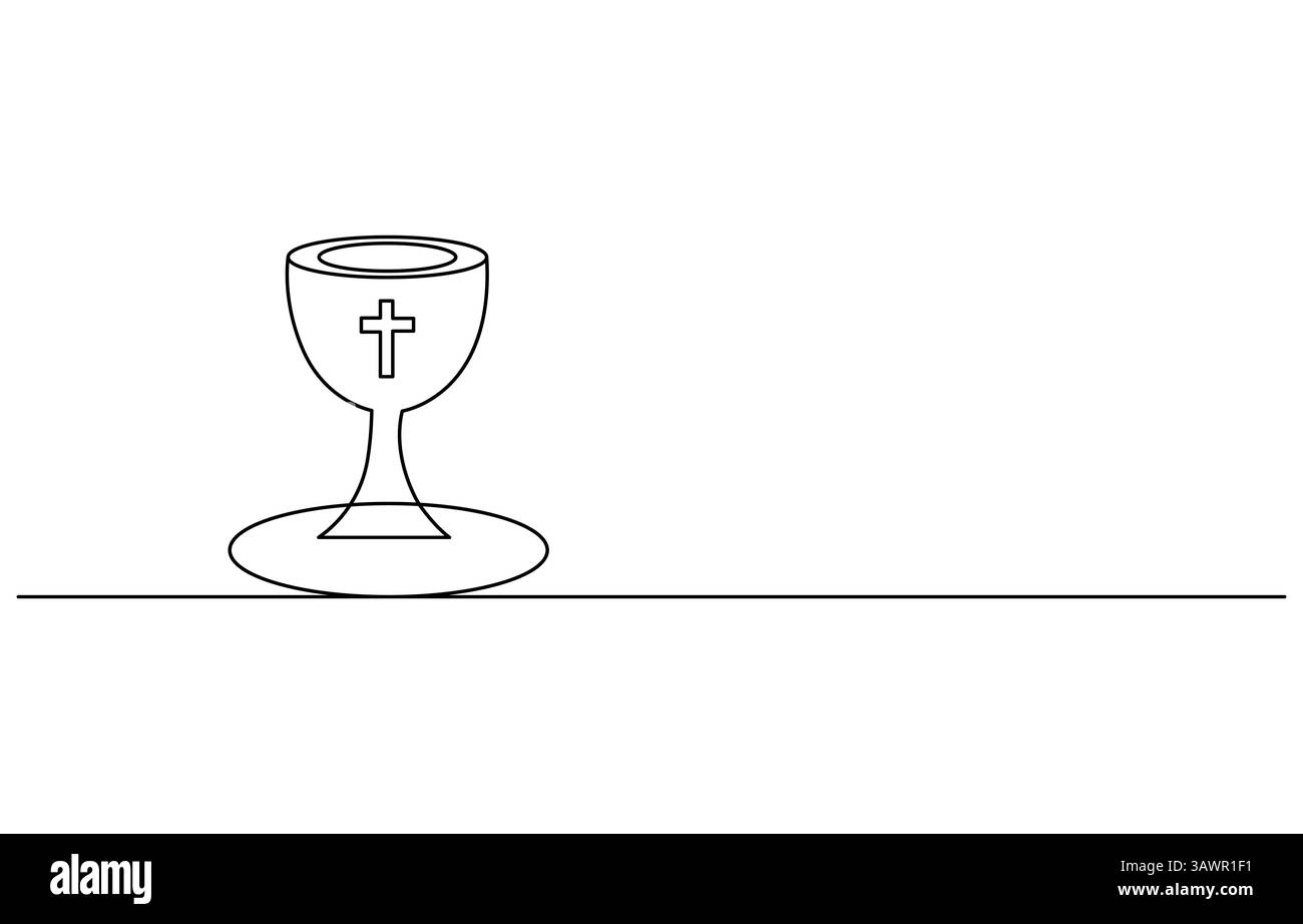 Corpus Christi Religious Continuous One line art Illustrazione Vettoriale