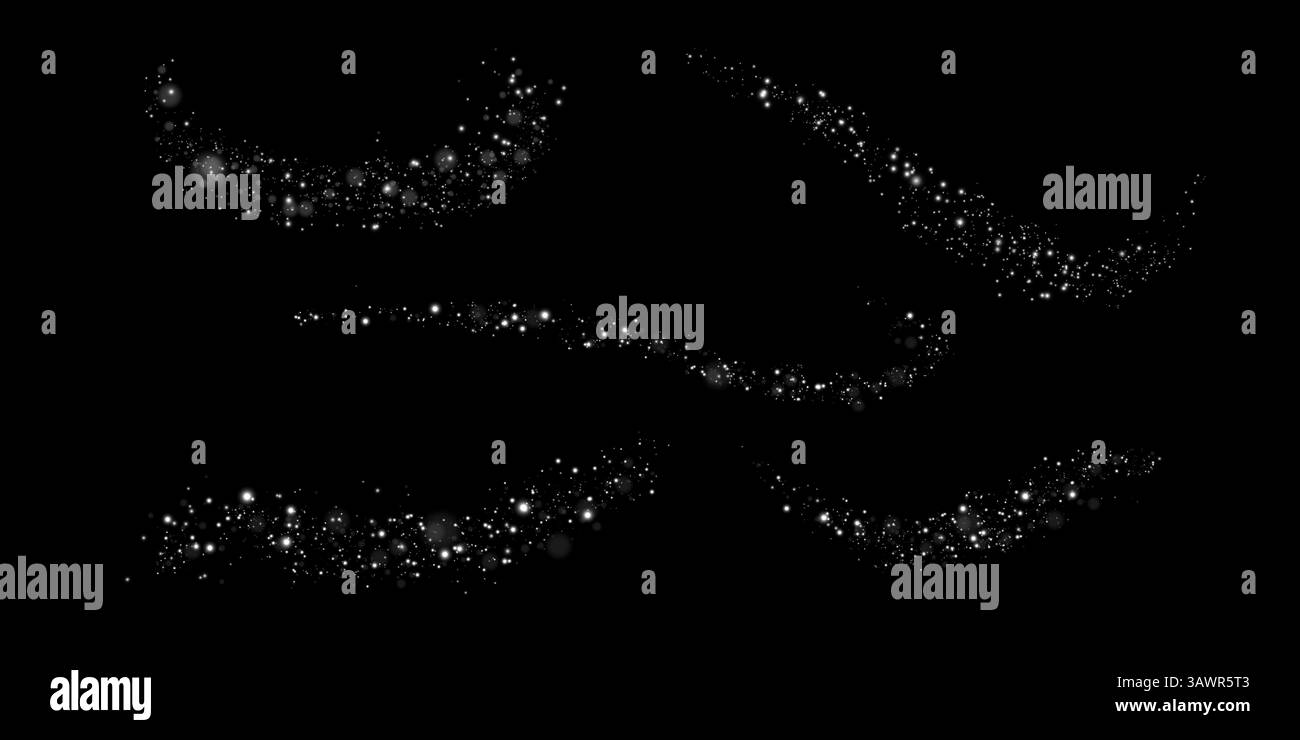 Stelle cosmiche incredibilmente belle e intriganti elementi Galaxy su sfondo trasparente Illustrazione Vettoriale