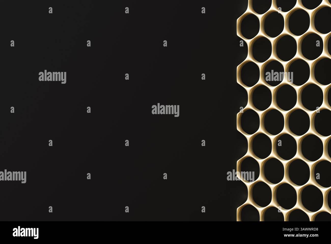 Realizzato con una texture a nido d'ape, questo sfondo astratto presenta un elegante schema di colori scuri, perfetto per i materiali promozionali, offrendo ampio spazio Foto Stock