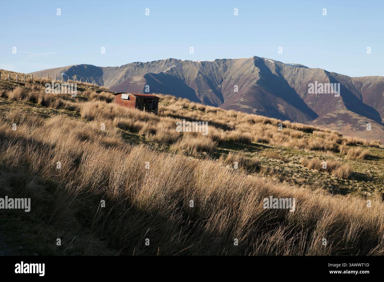 Blencathra vista dalla Old Coach Road, nel Lake District inglese Foto Stock