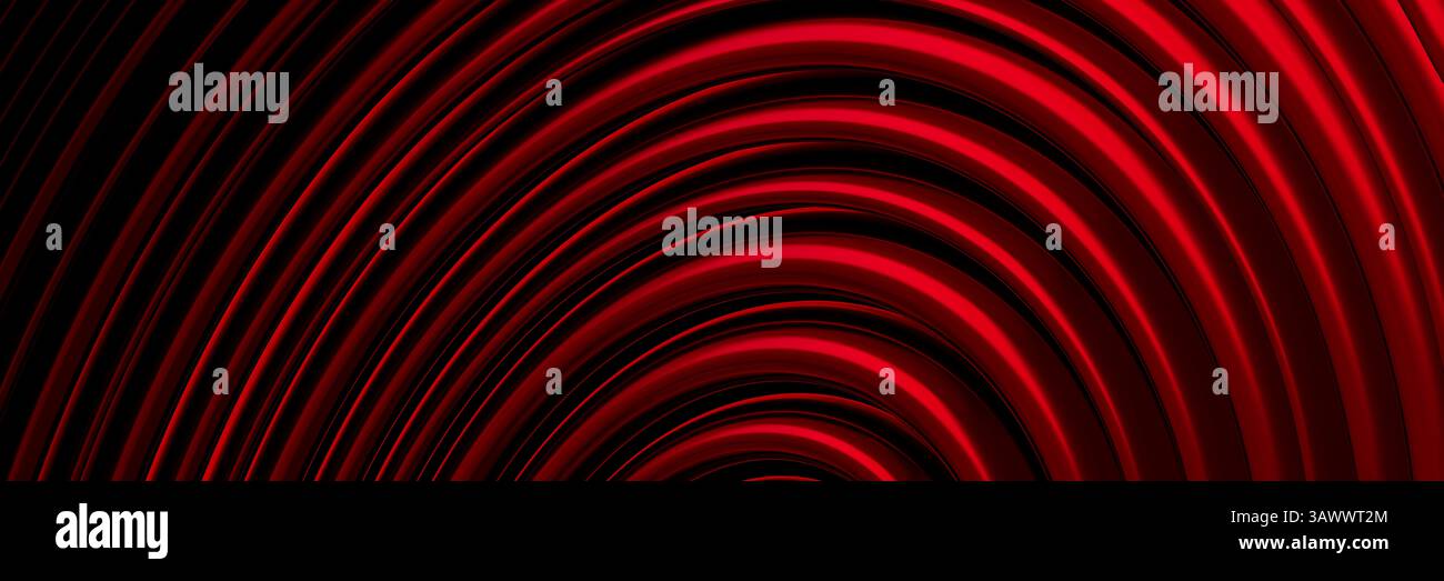 Questo sfondo astratto presenta onde rosse che creano un senso di movimento e profondità. Il design offre un ampio spazio di copia, il che lo rende ideale Foto Stock