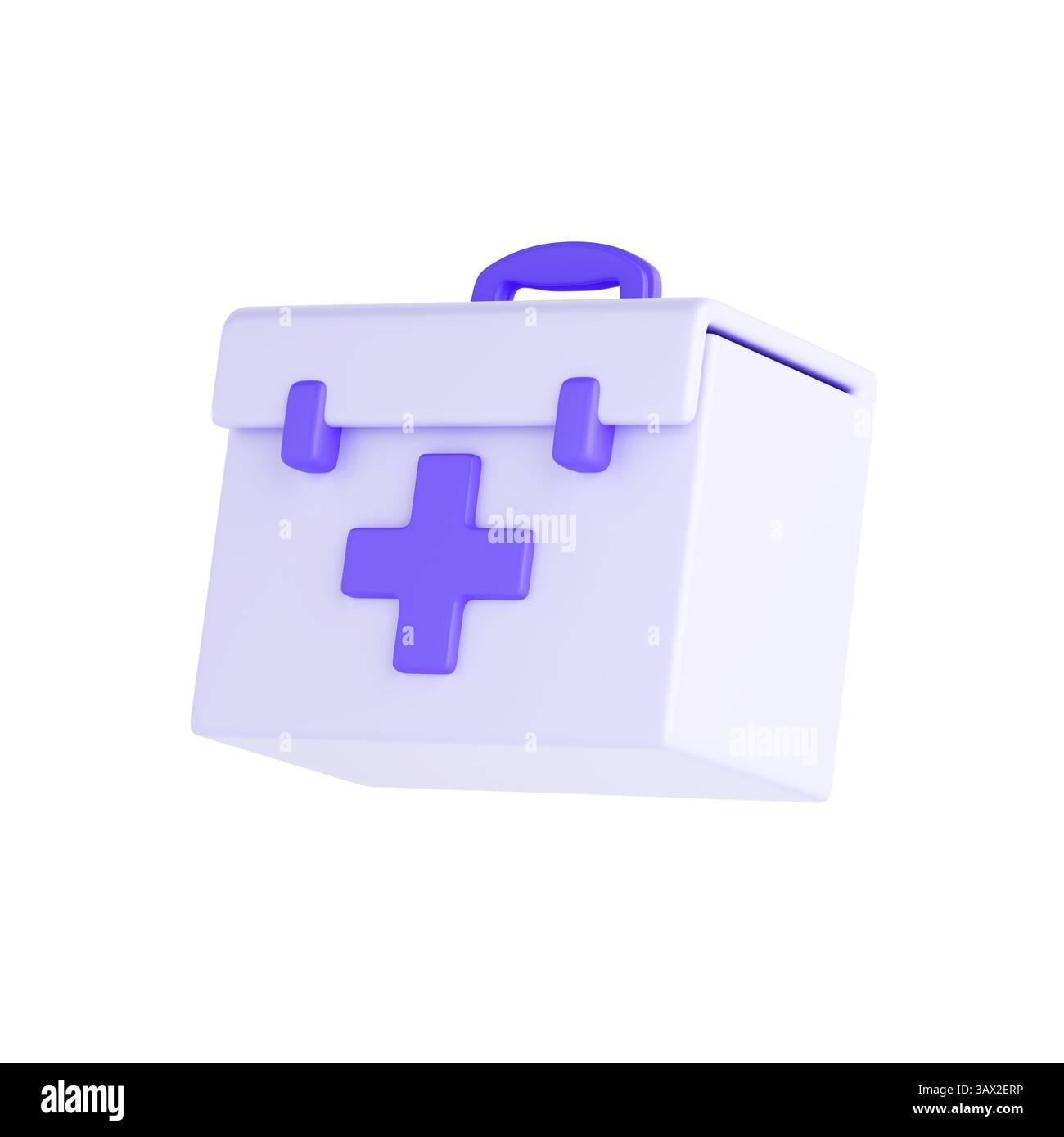 Icona Cartoon Medical First Aid Kit su sfondo bianco. Rendering 3d. Foto Stock