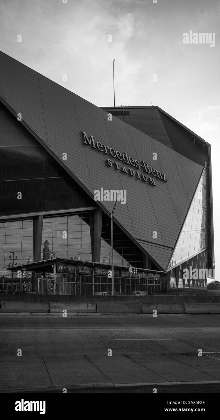 Atlanta, USA, 19 aprile 2025: Stadio Mercedes-Benz ad Atlanta, stato della Georgia, sede delle partite di calcio nel 2026 Foto Stock