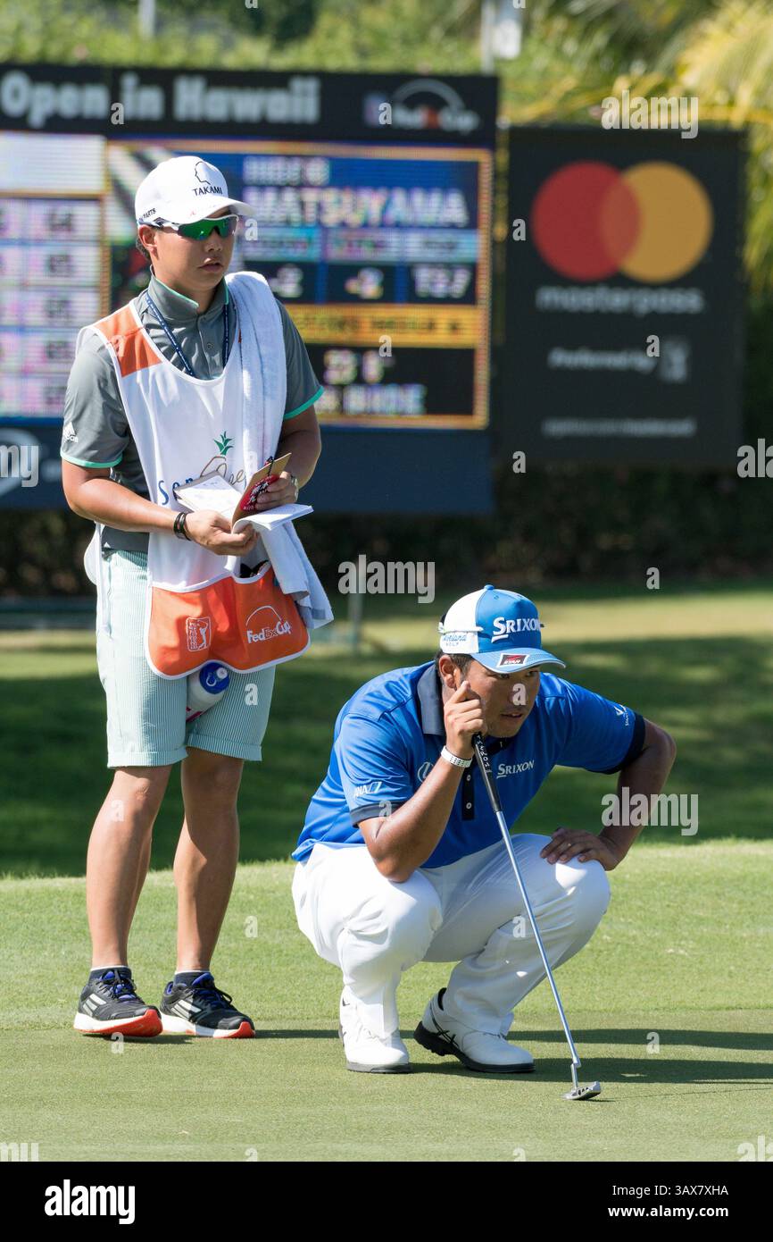 12 gennaio 2017 - durante il primo round del PGA Sony Open alle Hawaii al Waialae Country Club di Honolulu, HI. - Steven Erler/CSM(immagine di credito: &Copy; Steven Erler/CSM via cavo ZUMA) Foto Stock