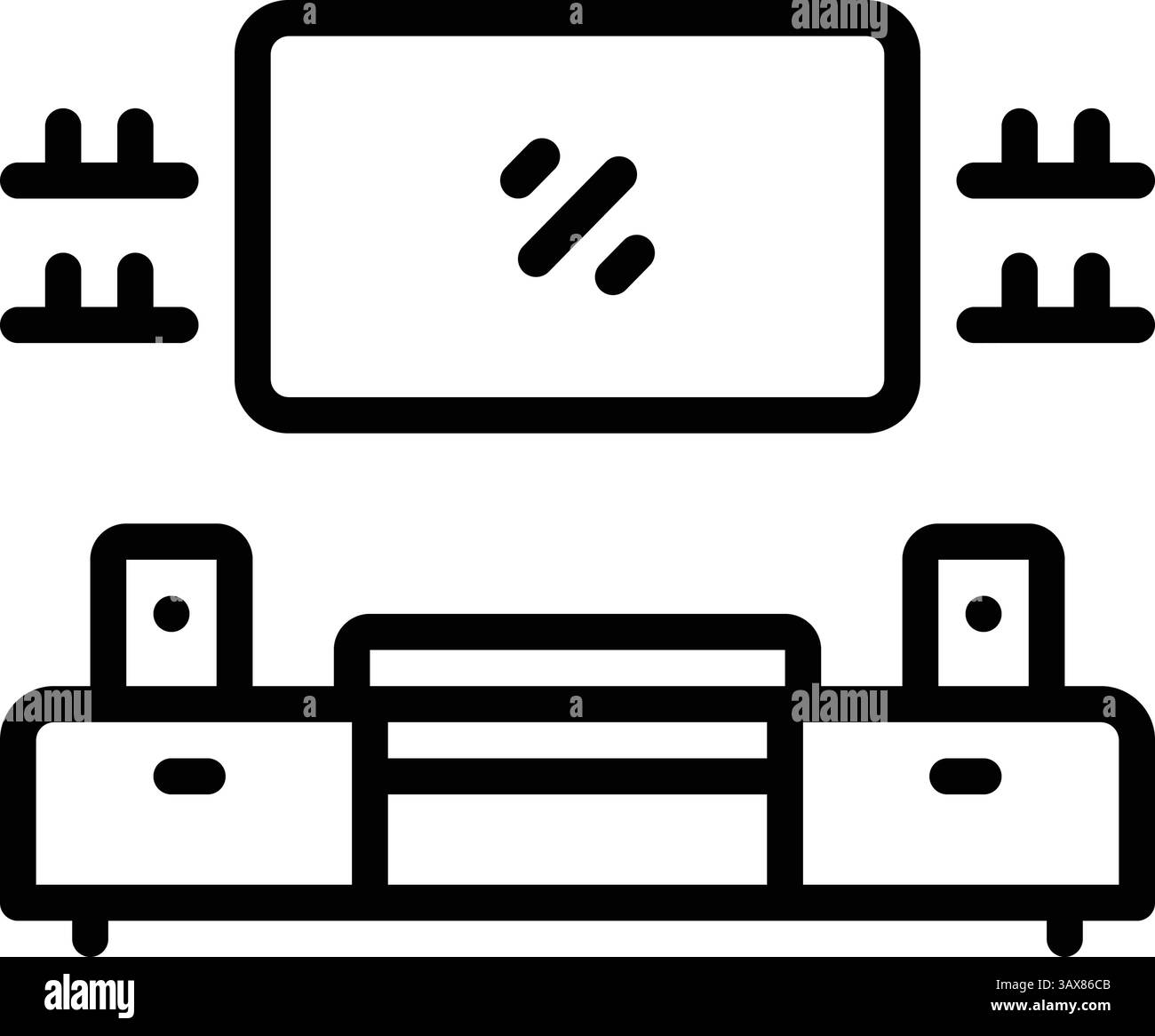 Icona per tv, tv Illustrazione Vettoriale