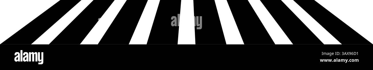 Icona Zebra Crosswalk. Segui le indicazioni stradali. Icona pedonale. Simbolo zebra asfalto. Linea di circolazione stradale. Progettare l'elemento grafico. Vettore Illustrazione Vettoriale