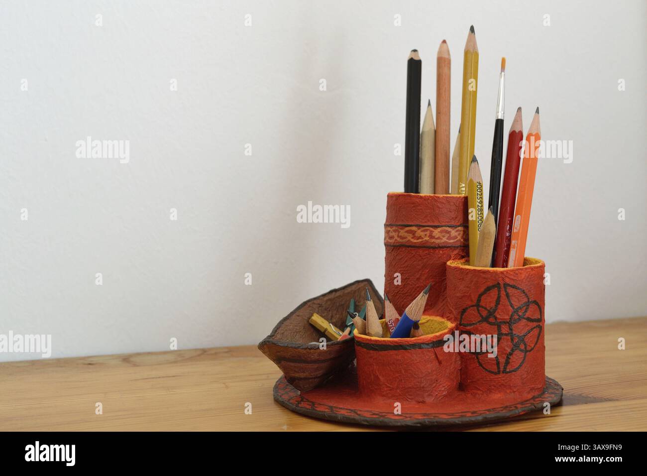 Portapenne personalizzato e creativo Foto Stock