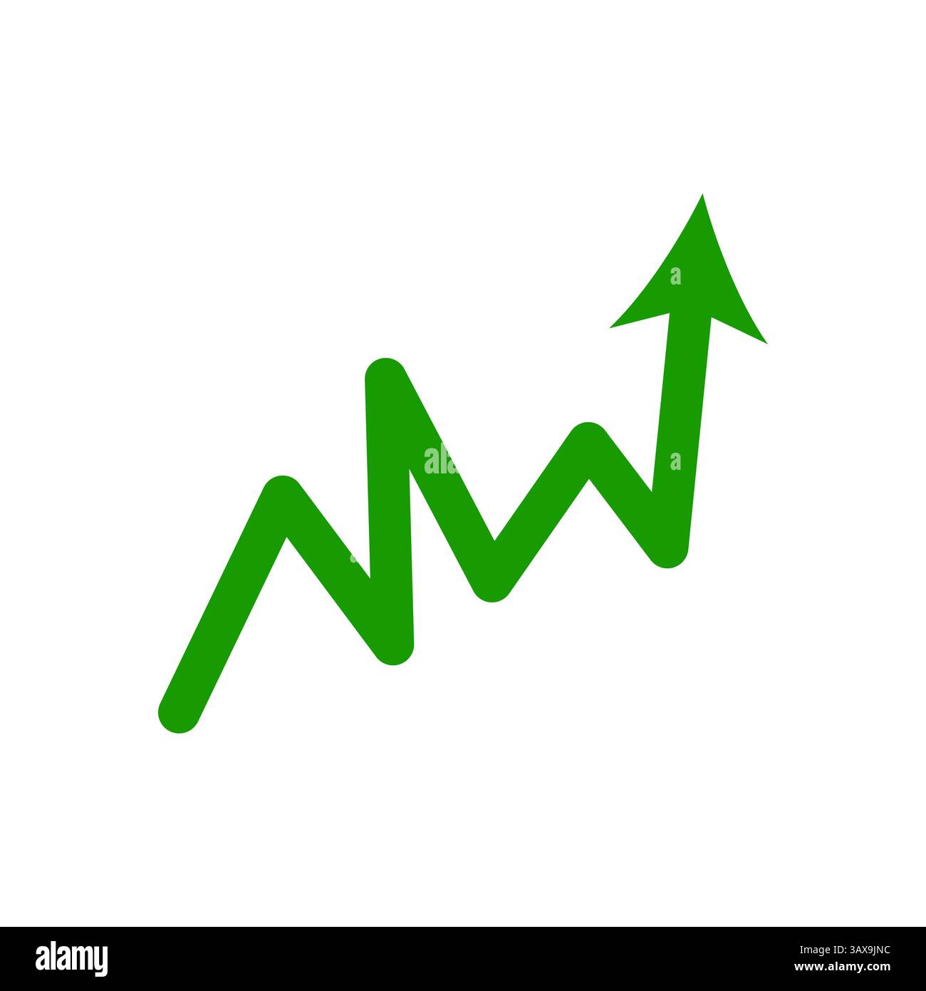 Direzione al rialzo Freccia verde in crescita che indica il successo della crescita aziendale Illustrazione Vettoriale