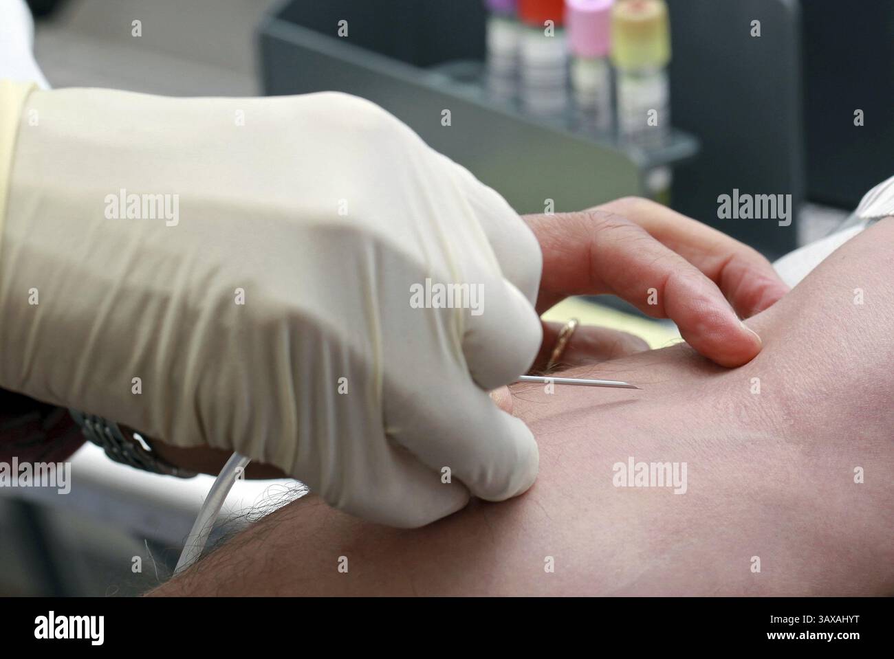 Donazione di sangue Foto Stock