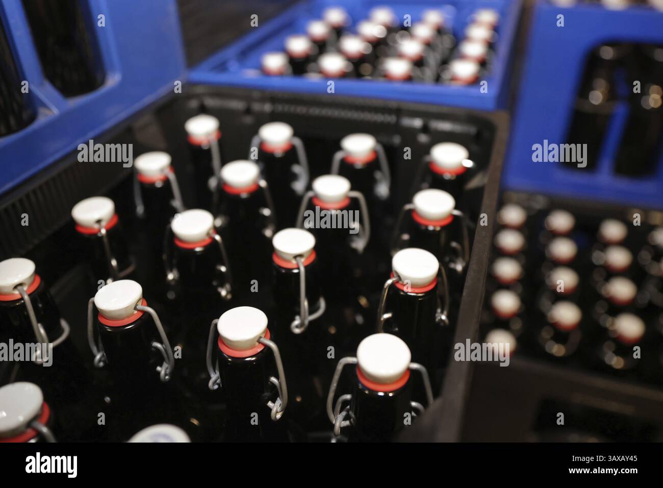 Casse di birra Foto Stock