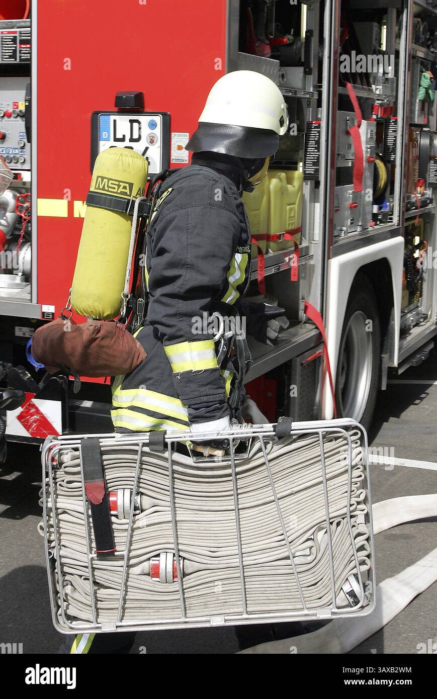 Operazione dei vigili del fuoco Foto Stock
