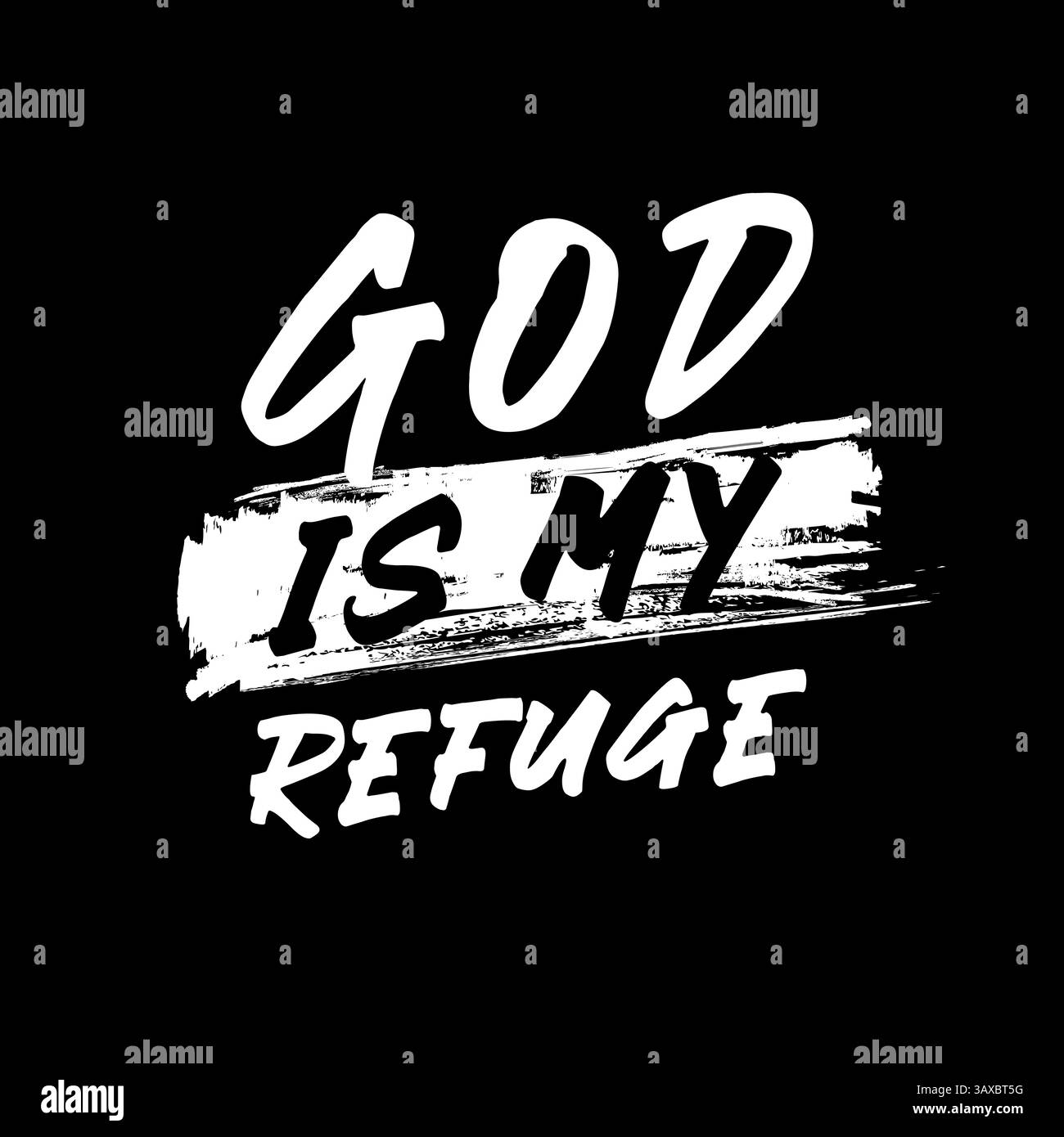 Dio è il mio disegno di felpa rifugio con pennello grunge. Felpa con cappuccio o abbigliamento Christian Youth dal design creativo. Illustrazione vettoriale Illustrazione Vettoriale