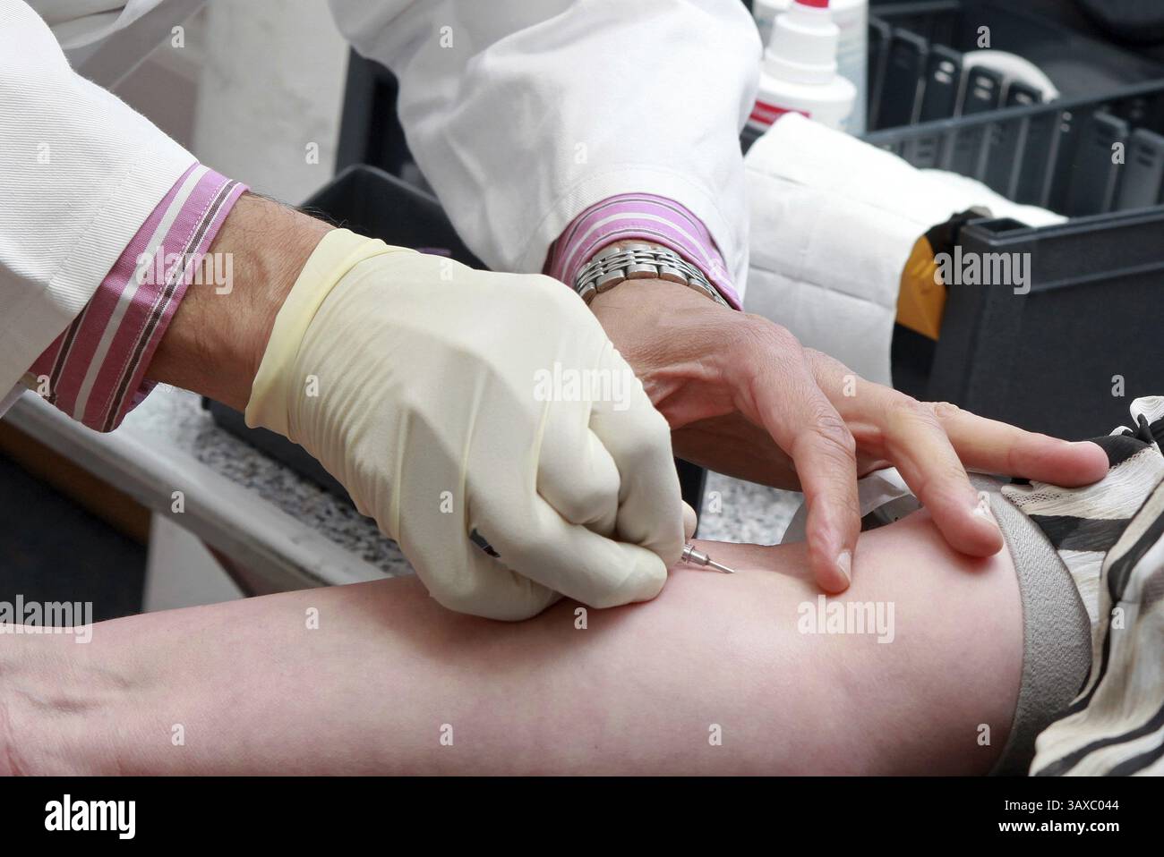 Donazione di sangue Foto Stock