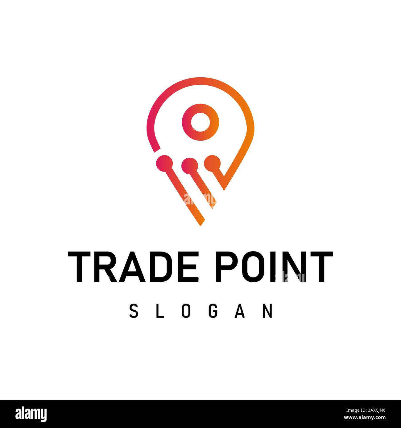 Marcatore mappa, perno di posizionamento con logo di progettazione del circuito simbolo vettoriale tecnologia Smart Marker Illustrazione Vettoriale