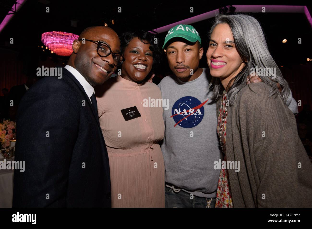 6 febbraio 2017 - Beverly Hills, California, U. S - (da sinistra a destra): BARRY JENKINS, JOI MCMILLON, PHARRELL WILLIAMS e MIMI VALDES all'Oscar Nominees Luncheon a Beverly Hills. (Immagine di credito: © Aaron Poole/AMPAS/ZUMAPRESS.com) Foto Stock