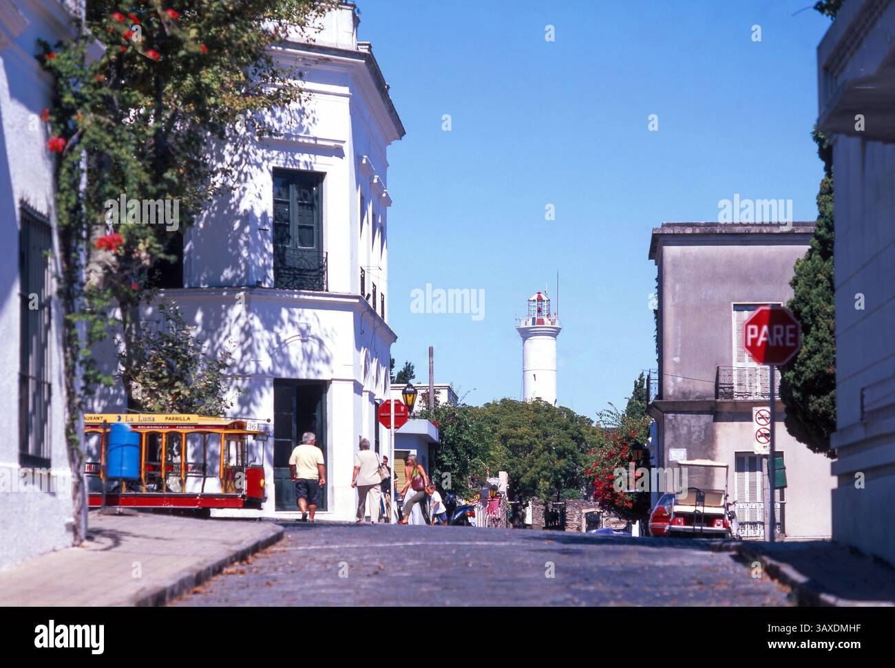 Scena di strada, Quartiere Vecchio e la Colonia del Sacramento, Repubblica orientale dell' Uruguay Foto Stock