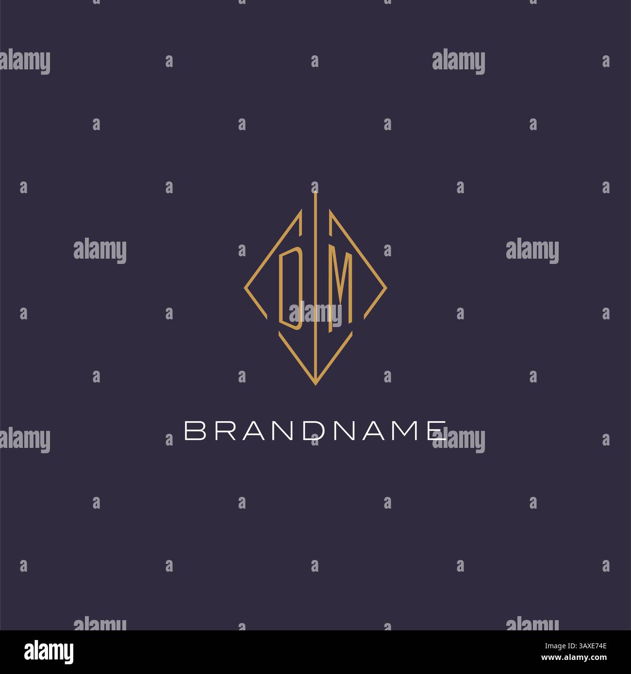 Lettera iniziale del logo DM monogramma con le idee di design in stile rombo rombo grafica vettoriale Illustrazione Vettoriale