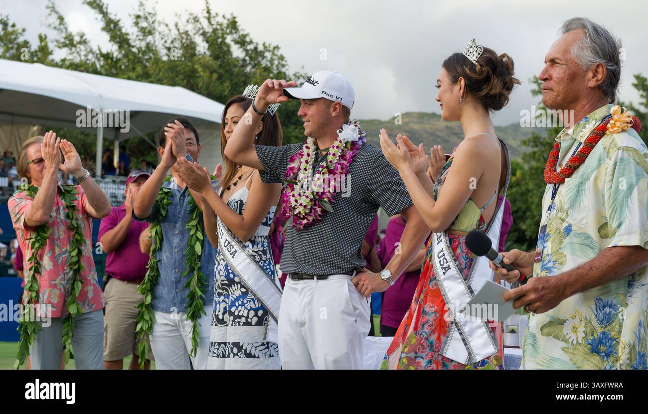 15 gennaio 2017 - durante l'ultimo round del PGA Sony Open alle Hawaii al Waialae Country Club di Honolulu, HI. - Steven Erler/CSM(immagine di credito: &Copy; Steven Erler/CSM via cavo ZUMA) Foto Stock