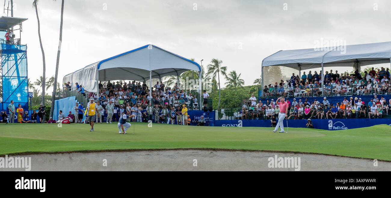 15 gennaio 2017 - durante l'ultimo round del PGA Sony Open alle Hawaii al Waialae Country Club di Honolulu, HI. - Steven Erler/CSM(immagine di credito: &Copy; Steven Erler/CSM via cavo ZUMA) Foto Stock