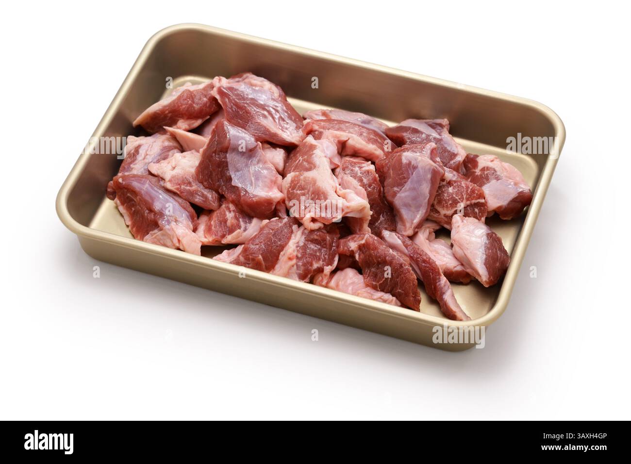 carne di maiale a dadini Foto Stock
