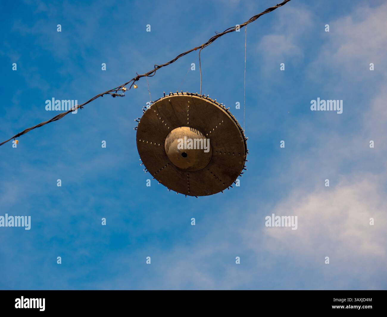 Luce di Natale a tema UFO, Ljubliana Slovenia Foto Stock