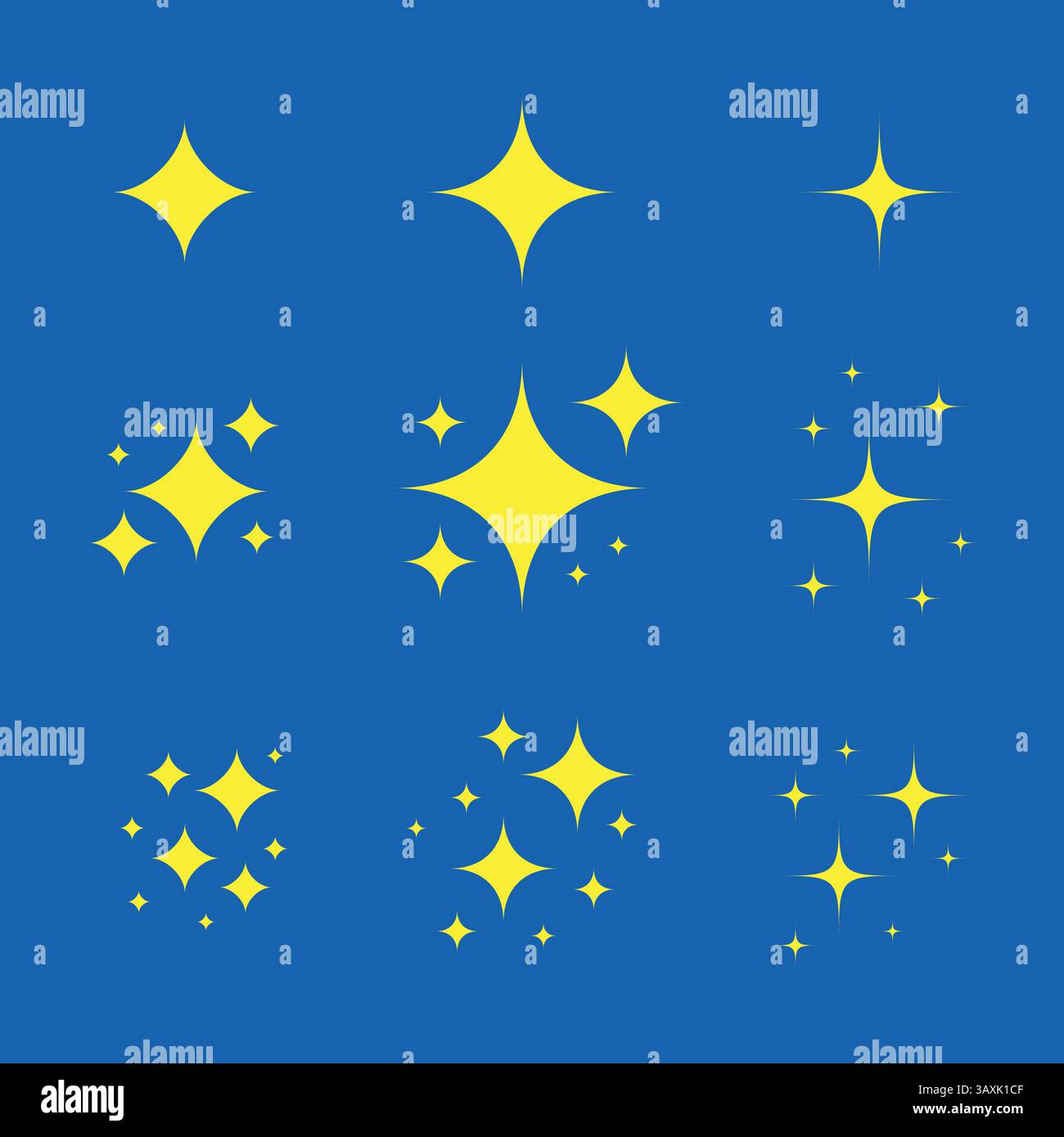 Set di icone scintillanti a stella Illustrazione Vettoriale