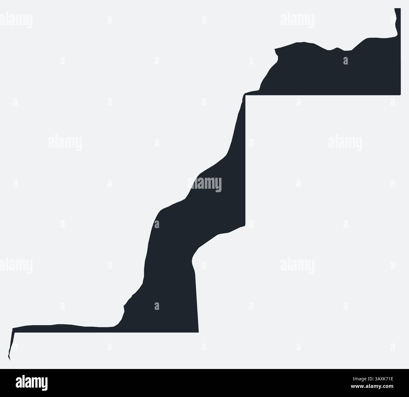 Mappa del Sahara occidentale. Solo una semplice mappa dei confini. La forma del paese. Profilo vuoto e piatto del Sahara occidentale. Illustrazione del contorno vettoriale. Illustrazione Vettoriale