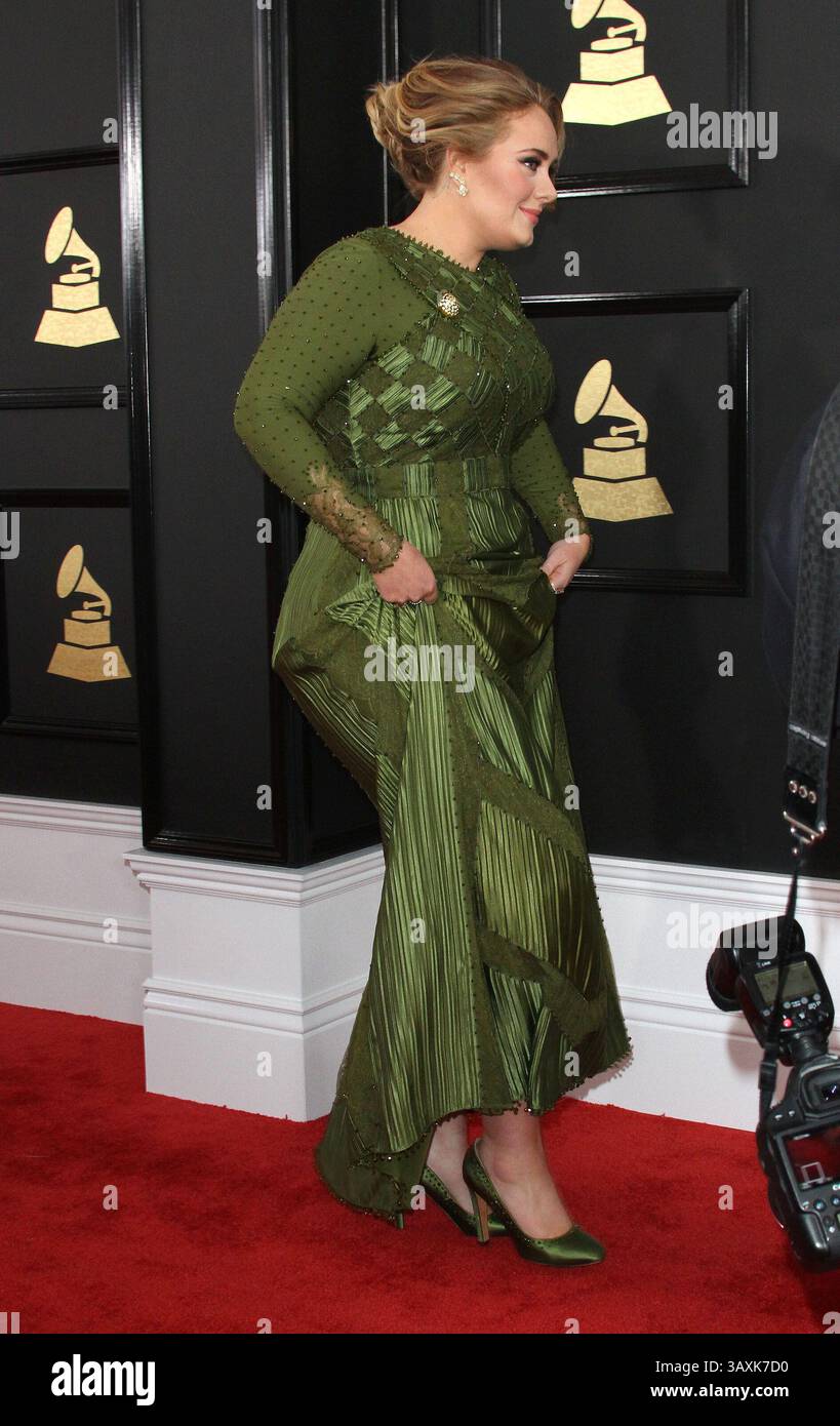 Febbraio 12, 2017 - Los Angeles, CA, Stati Uniti - 12 Febbraio 2017 - Los Angeles, California - Adele. 59Th Annual Grammy Awards tenutosi presso la Staples Center. Photo credit: AdMedia (credito Immagine: © AdMedia via ZUMA filo) Foto Stock