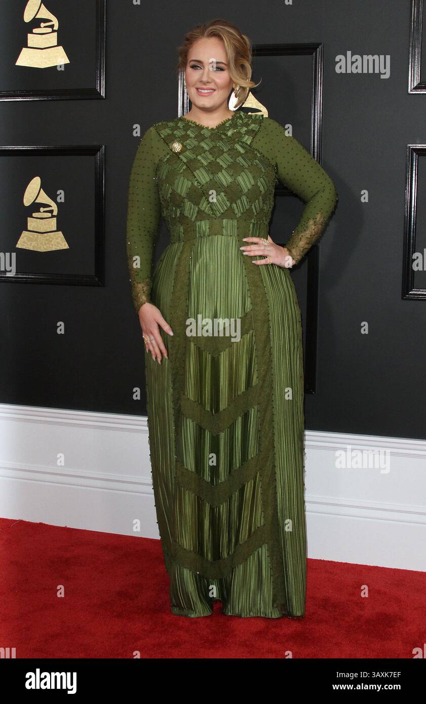 Febbraio 12, 2017 - Los Angeles, CA, Stati Uniti - 12 Febbraio 2017 - Los Angeles, California - Adele. 59Th Annual Grammy Awards tenutosi presso la Staples Center. Photo credit: AdMedia (credito Immagine: © AdMedia via ZUMA filo) Foto Stock