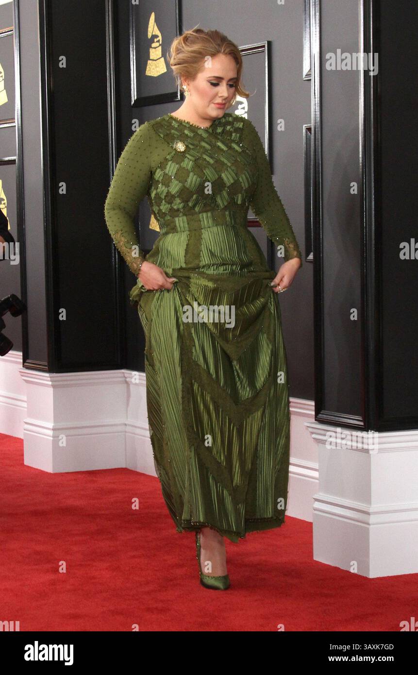 Febbraio 12, 2017 - Los Angeles, CA, Stati Uniti - 12 Febbraio 2017 - Los Angeles, California - Adele. 59Th Annual Grammy Awards tenutosi presso la Staples Center. Photo credit: AdMedia (credito Immagine: © AdMedia via ZUMA filo) Foto Stock
