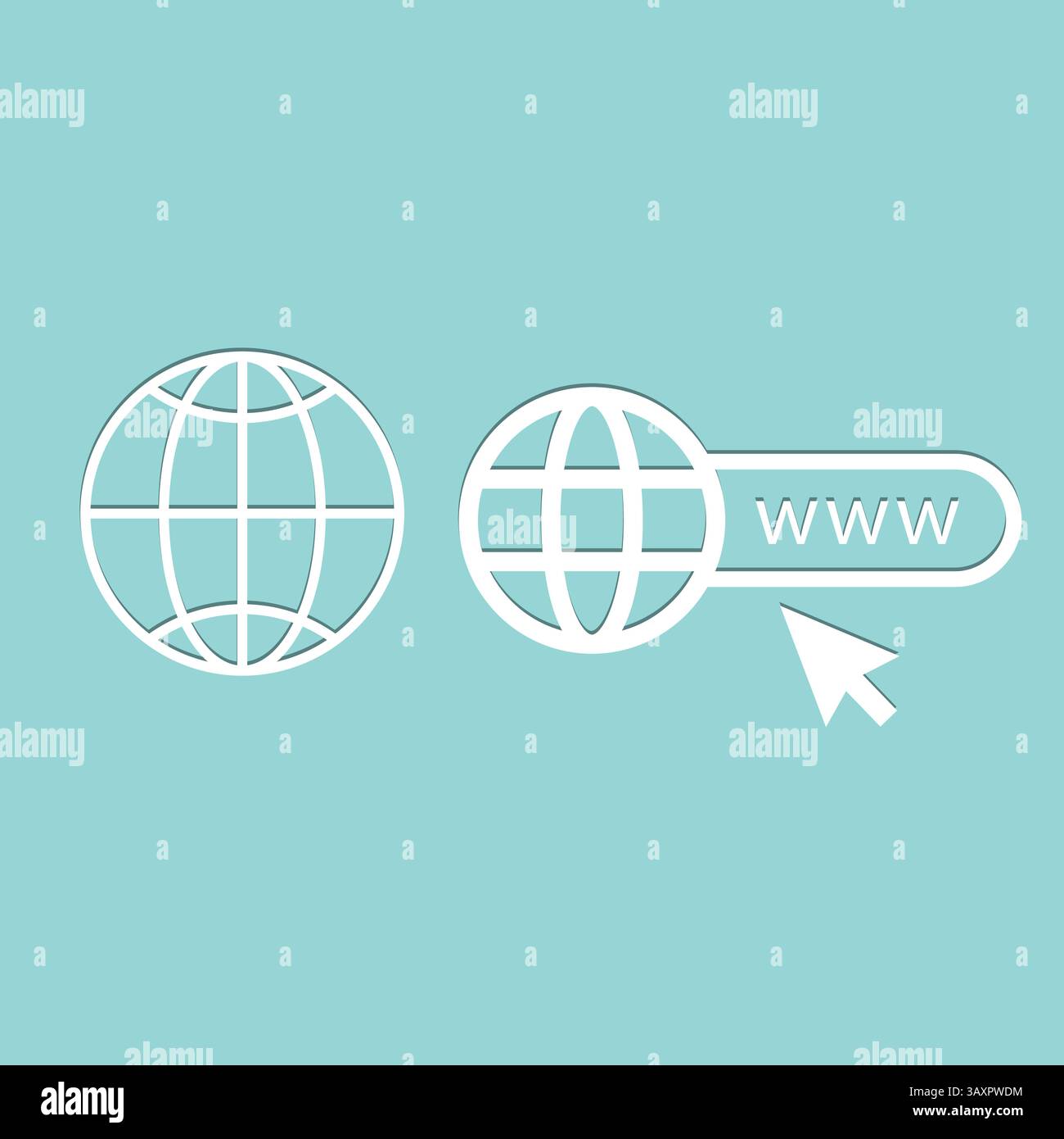 File icona Web, icona globale, sfondo blu, icona vettore Illustrazione Vettoriale