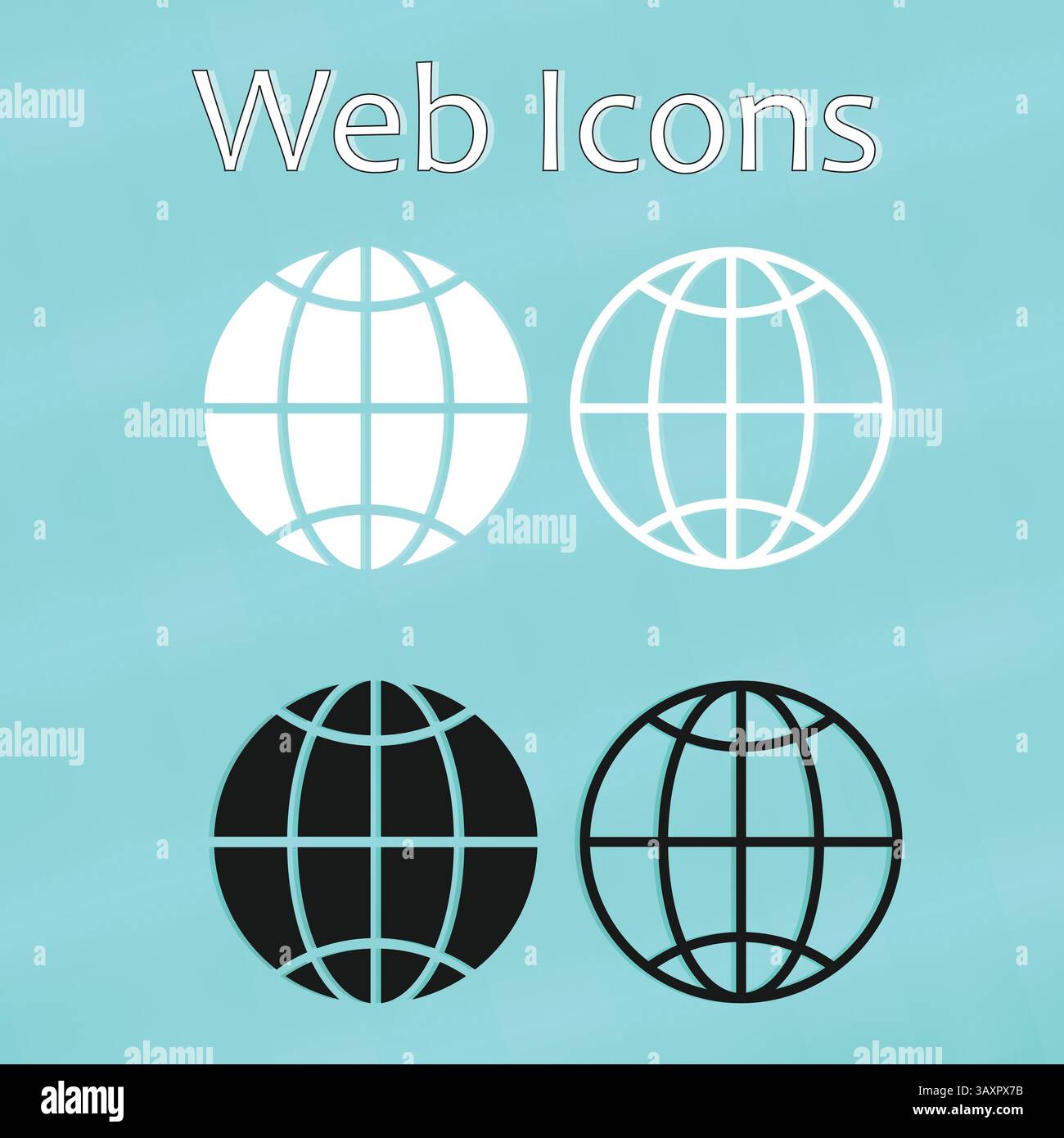 File icona Web e icona contorno, icone a colori in bianco e nero, icona vettoriale Illustrazione Vettoriale