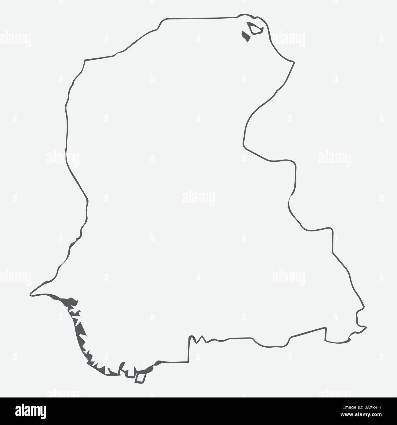 Sindh Outline MAP Pakistan Province Vector Art Illustrazione Vettoriale