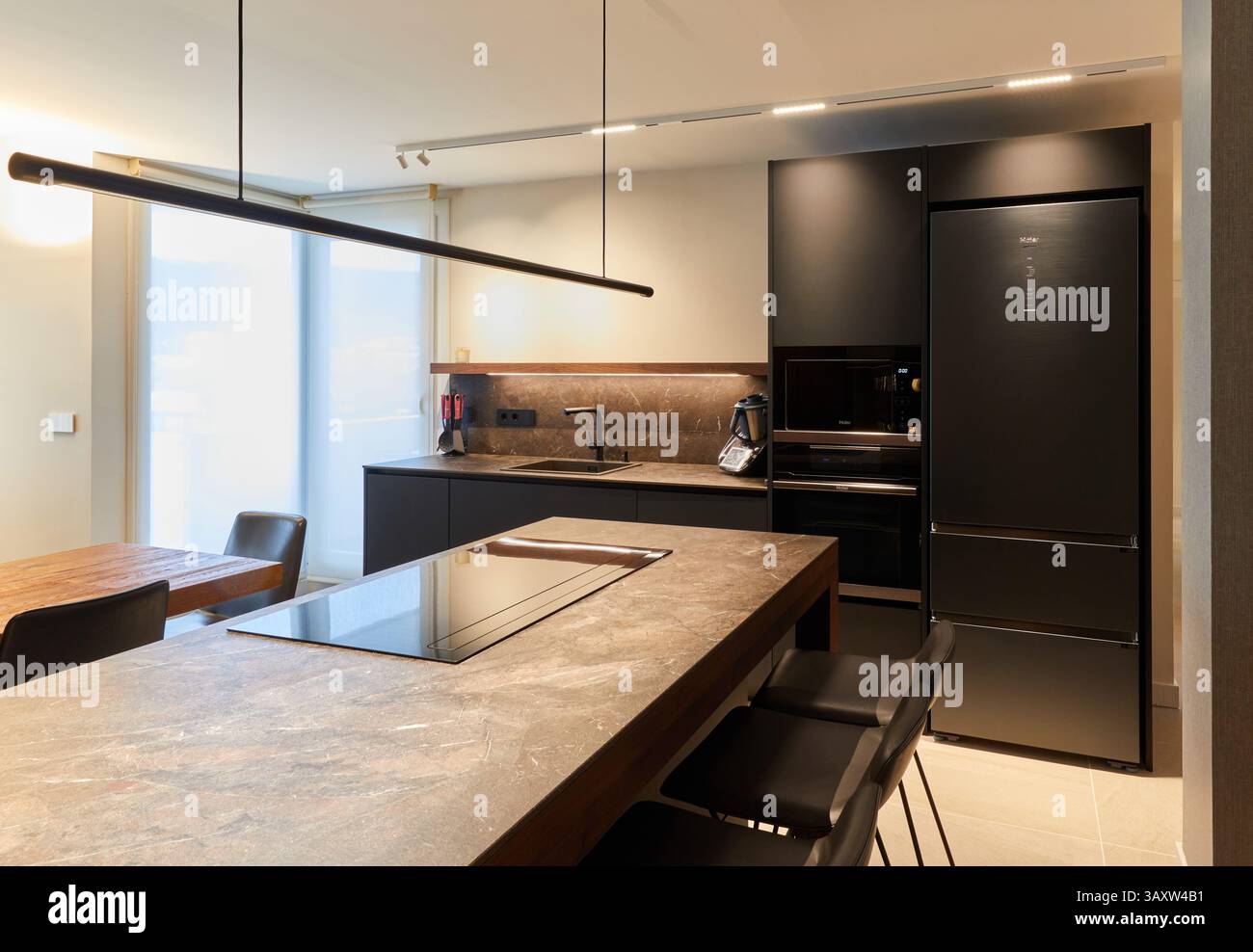 Soggiorno e sala da pranzo, interior design, Home, Paesi Baschi, Spagna Foto Stock