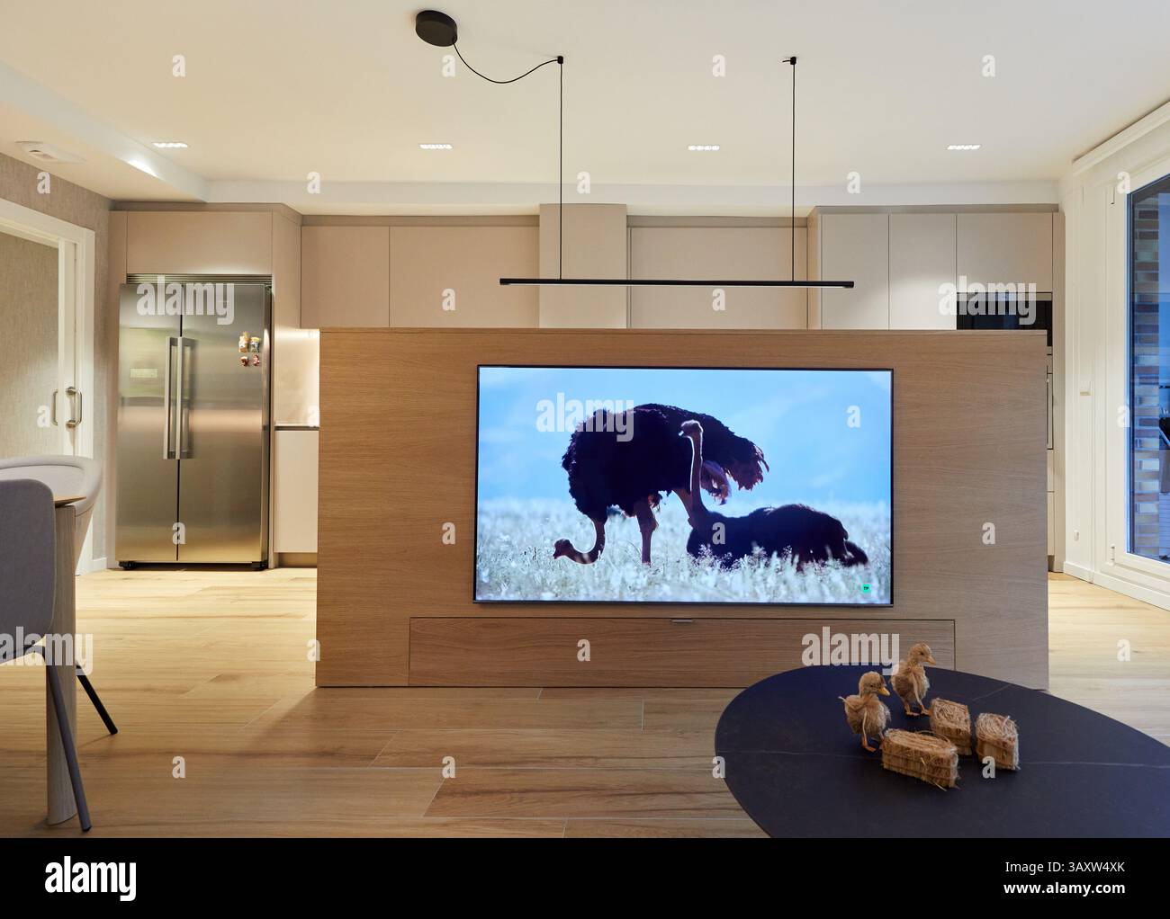 Cucina, soggiorno e sala da pranzo, interior design, Casa, Paesi Baschi, Spagna Foto Stock