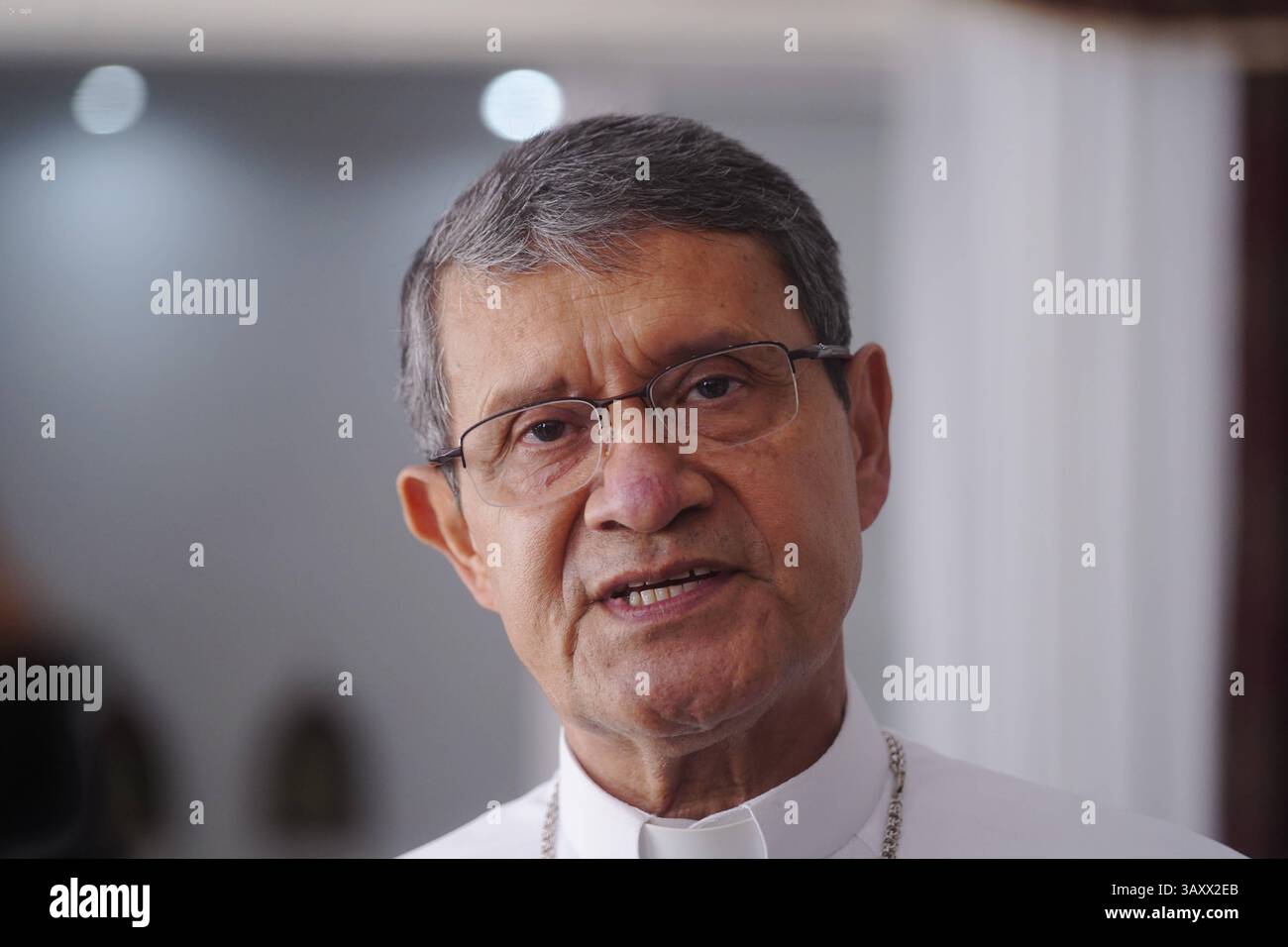 GYE CARDINAL CABRERA POPE FRANCISCO Guayaquil, lunedì 21 aprile 2025 a Guayaquil, Cardinal Luis Cabrera, offerta una conferenza stampa sulla morte di Papa Francesco, anche una Cappella con l'immagine del Santo padre è stata eretta Monsenor Cabrera, sarebbe un postulante per diventare Papa foto CÃ sar Munoz API Guayaquil Guayaquil Guayas Ecuador REL GYE CARDENALCABRERA PAPAFRANCISCO a4d2ef2b7351492eb3fb1de1bcfb2d74 Copyright xCÃ Munozx Foto Stock